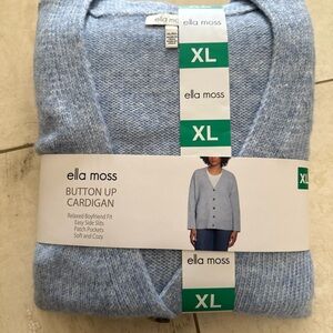 Ella Moss Sky Blue Button-Up Cardigan